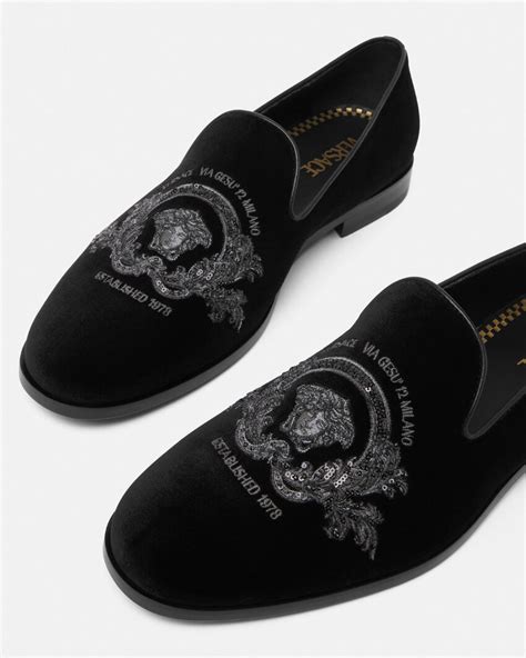 Versace Medusa Milano Velvet Slippers 